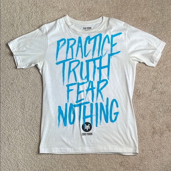Zoo York White and Blue Short Sleeve Tee - Picture 1 of 6